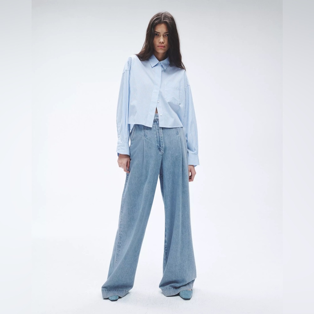 rag & bone Light Blue Wide Leg Jeans